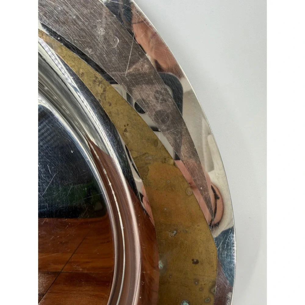 VTG Arthur Krupp 18-10 Stainless Steel Round‎ Serving Tray Berndorf Bear MCM